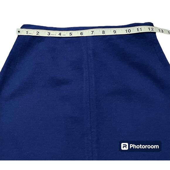 Sonia Rykiel Blue Wool Midi Skirt (Made in France) - Picture 4 of 9